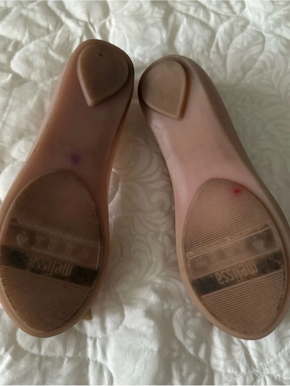 Melissa Girls Nude Pink Butterfly Jelly Flats